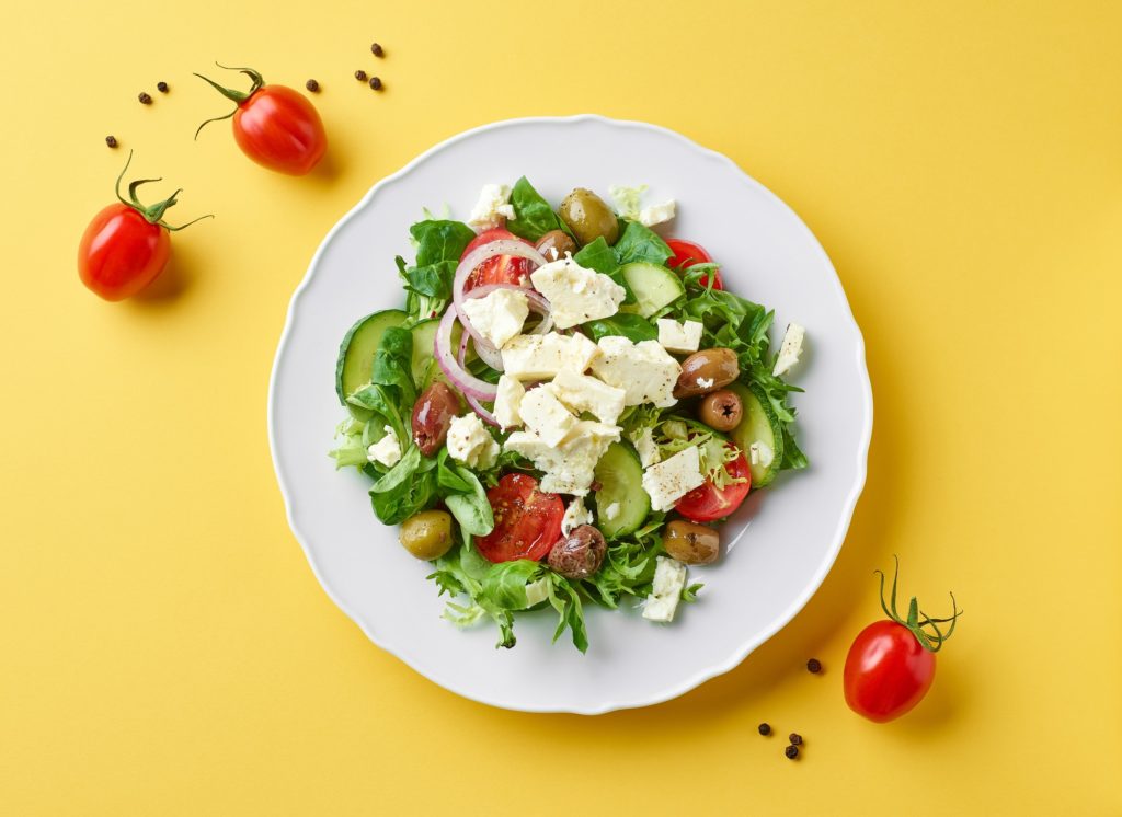 plate of fresh greek salad